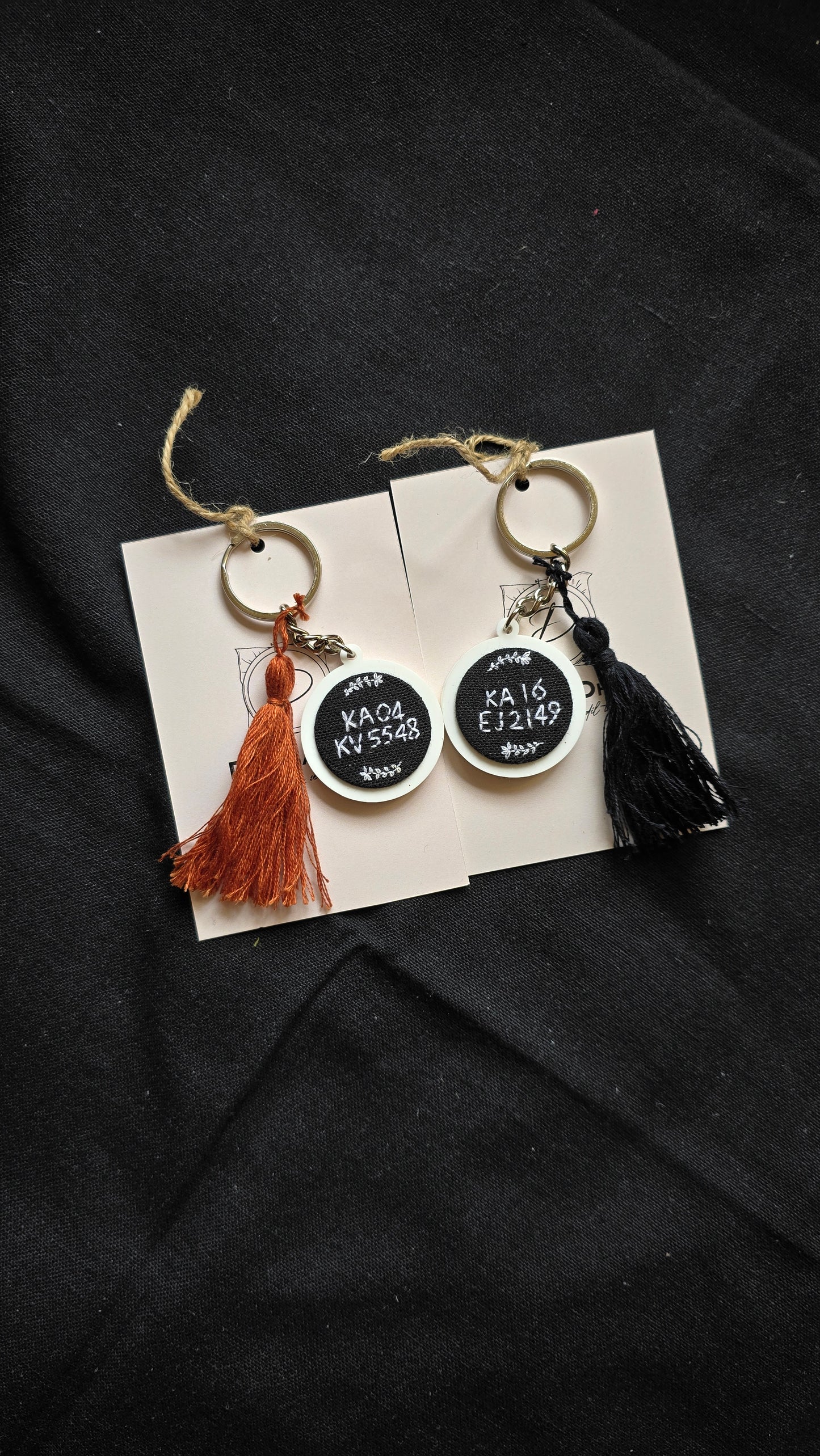 Embroidered Couple Keychains