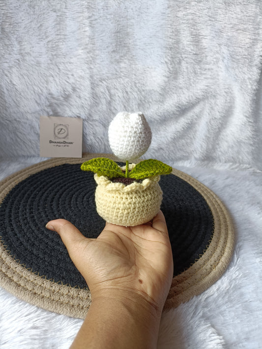 Hand-Crocheted "Forever Bloom" Tulip Pot (5 Inches)
