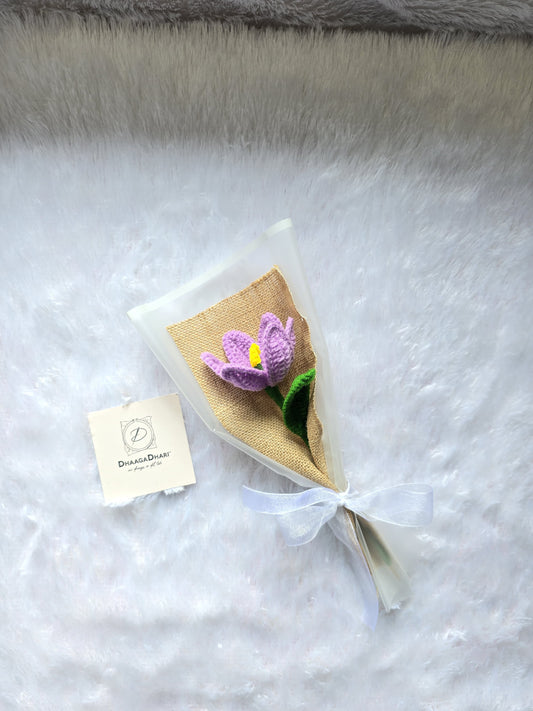 Everlasting Hand-Crocheted Single Tulip Bouquet