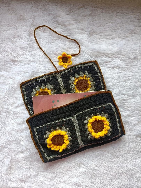 Sunflower Crochet Book Sleeve