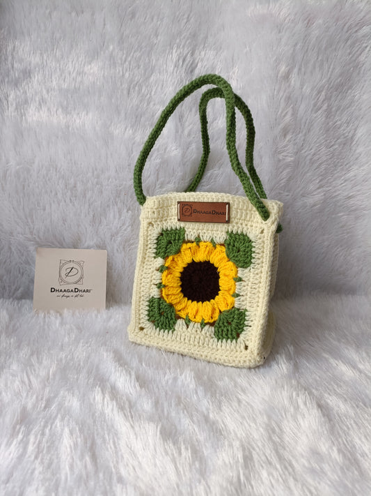 Sun-Kissed Crochet Granny Square Bag