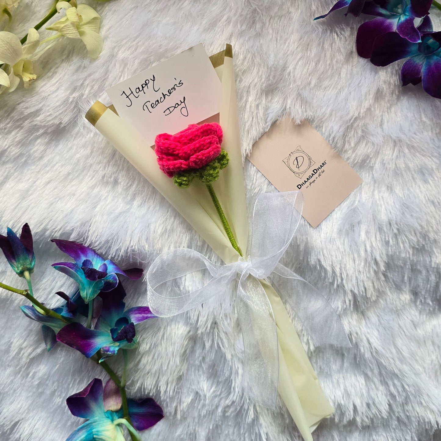 Handmade Single Flower Bouquet – Teachers’ Day Special