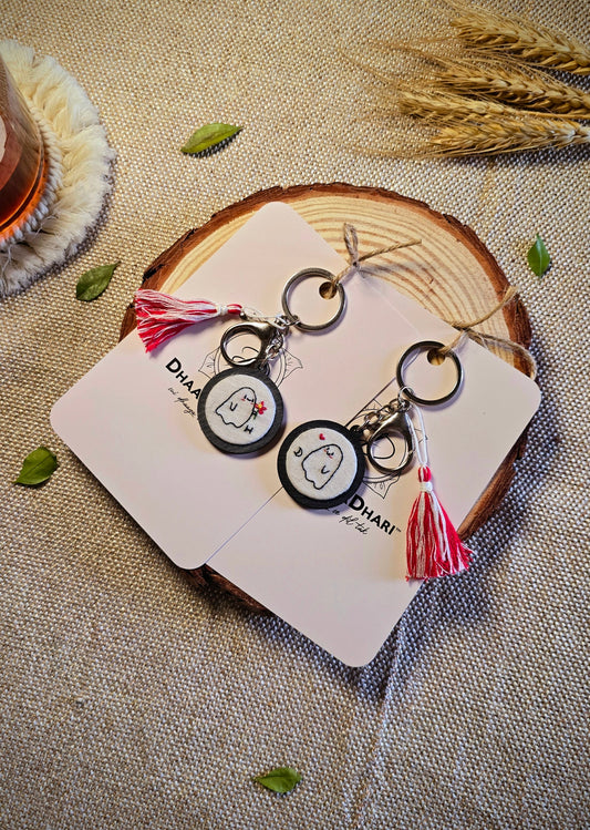 Embroidered Couple Keychains