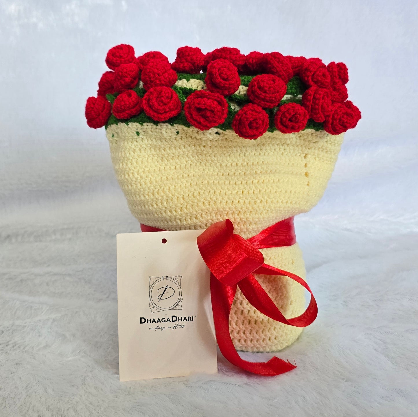 Crochet Red Roses Blanket Bouquet