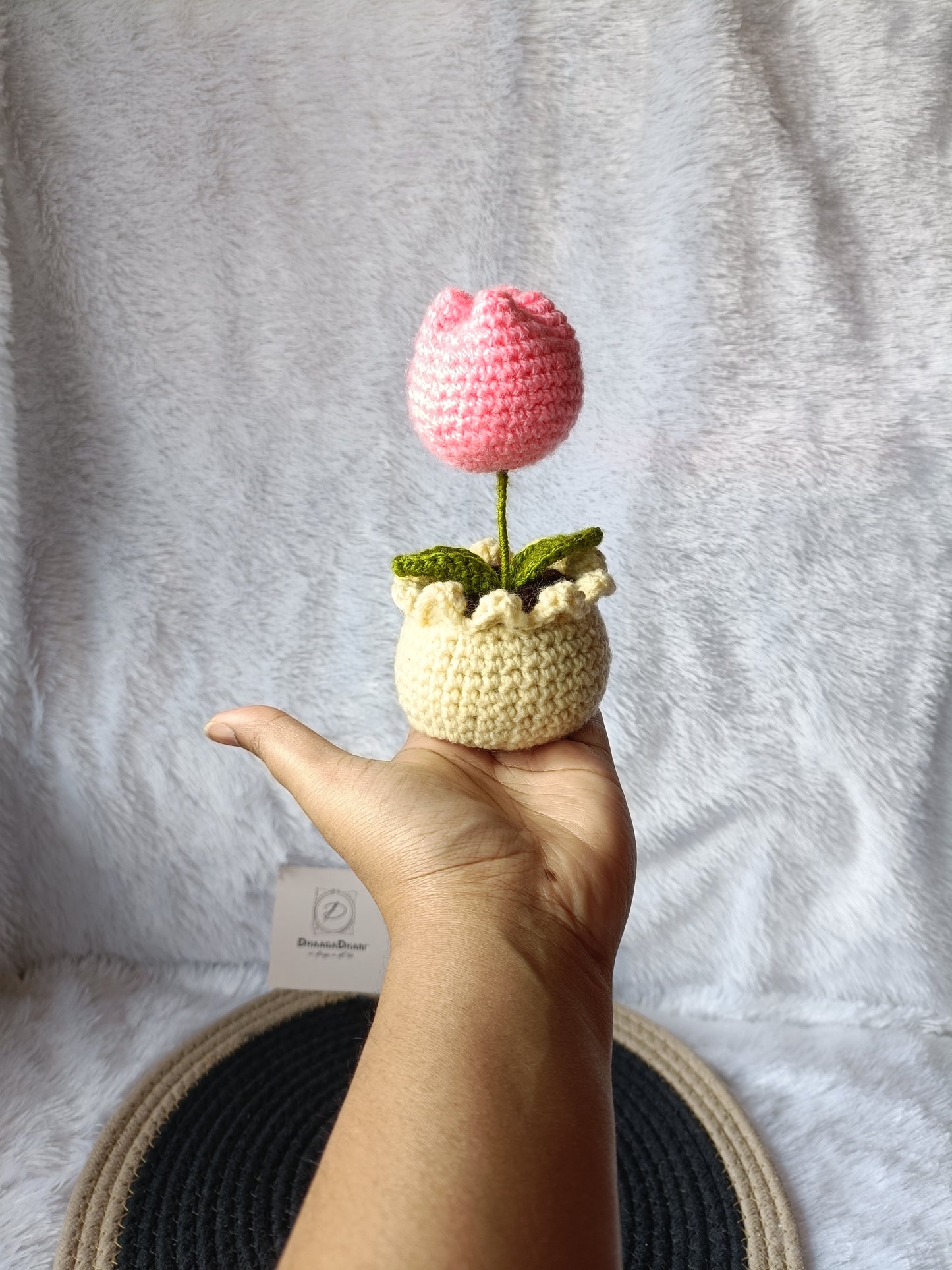 Hand-Crocheted "Forever Bloom" Tulip Pot (5 Inches)