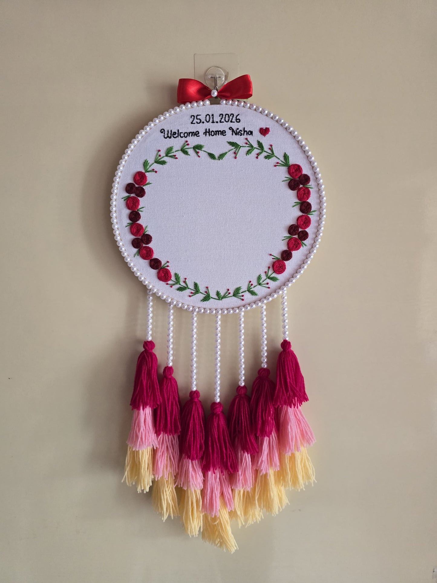 Double Layered Embroidery Wedding Hoop