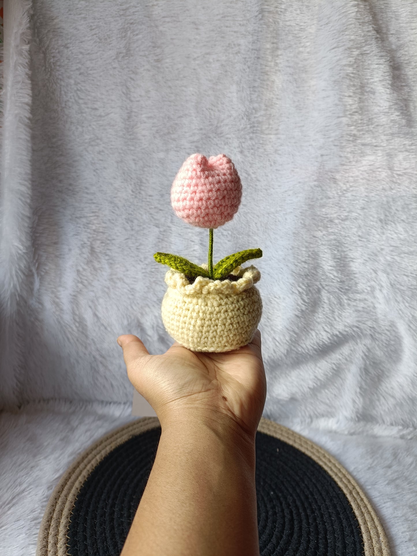 Hand-Crocheted "Forever Bloom" Tulip Pot (5 Inches)