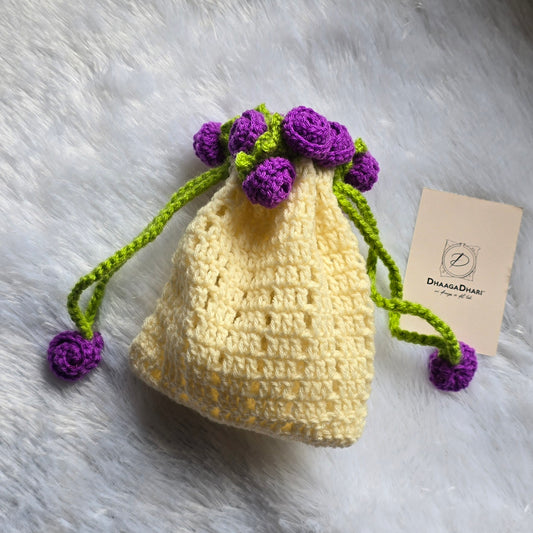 Handmade Crochet Potli Bag – Customizable