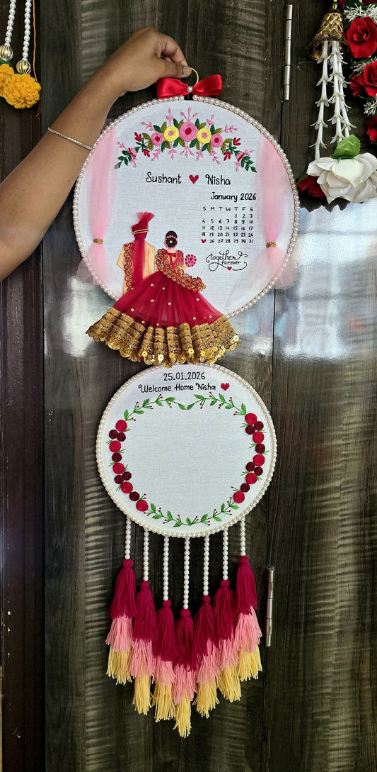 Double Layered Embroidery Wedding Hoop