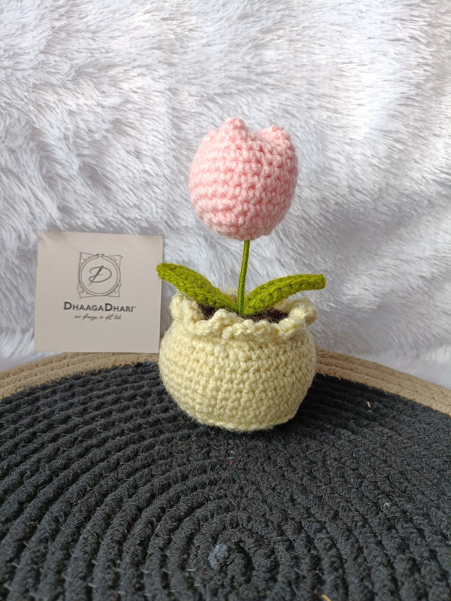 Hand-Crocheted "Forever Bloom" Tulip Pot (5 Inches)