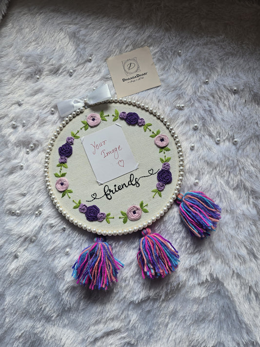 Personalized 8-inch Floral Embroidery Photo Frame