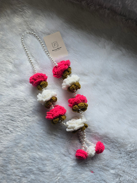 Floral Crochet Garland With Pearl