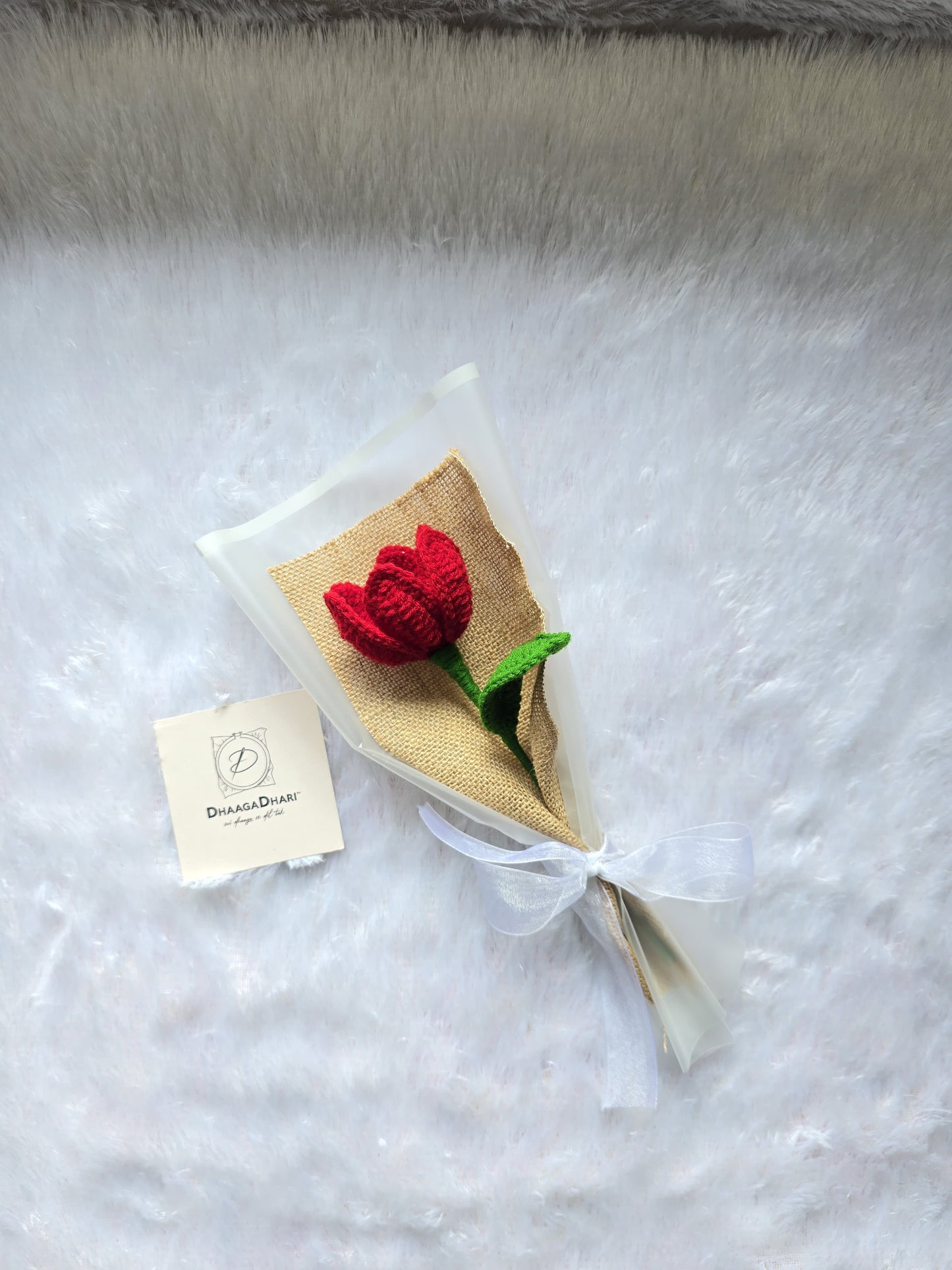 Everlasting Hand-Crocheted Single Tulip Bouquet