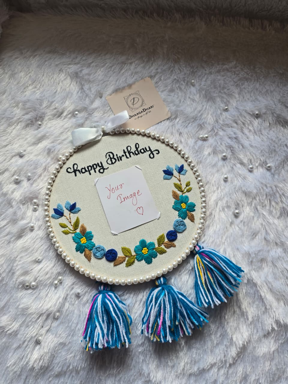 Personalized 8-inch Floral Embroidery Photo Frame
