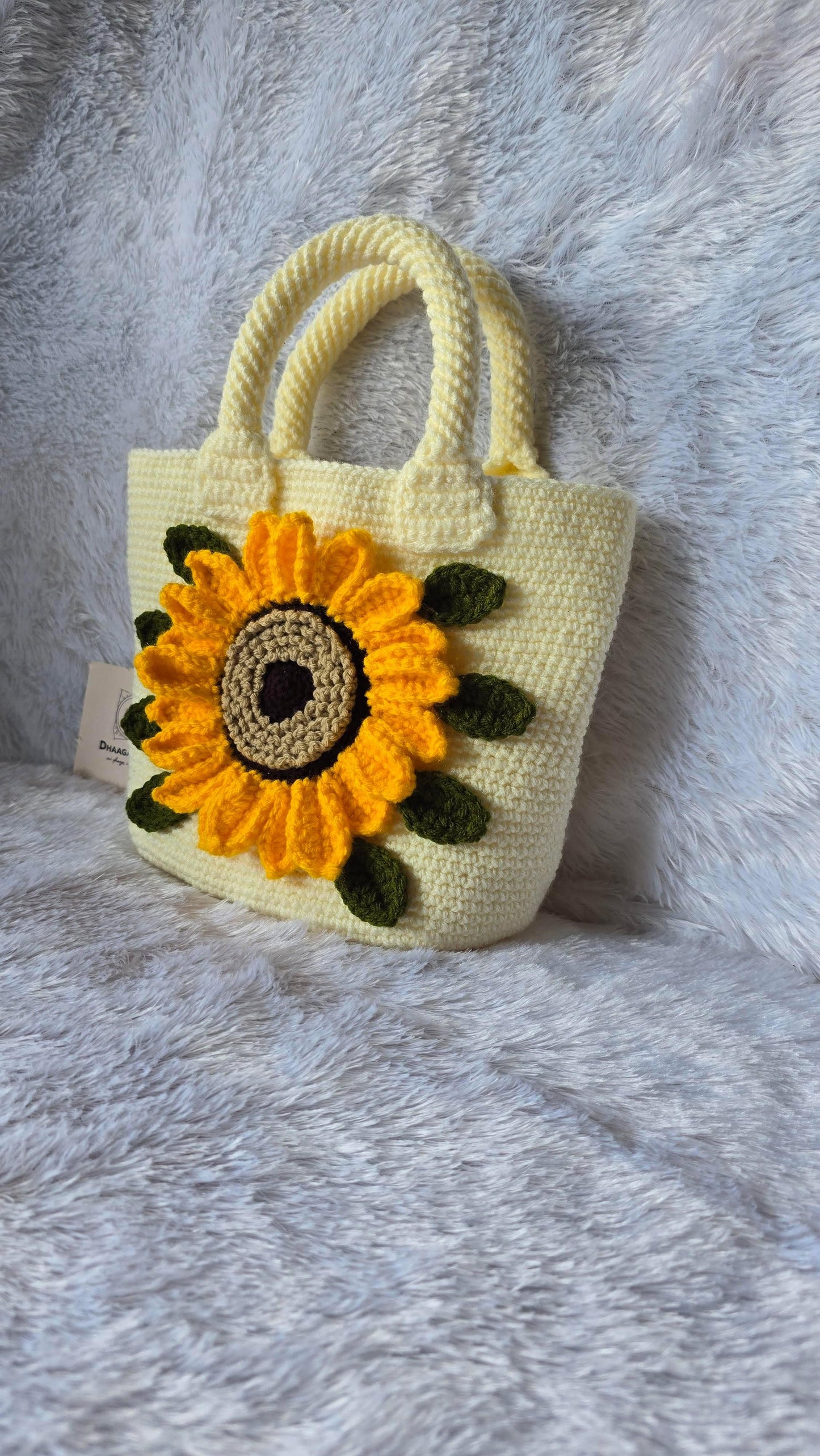 Handmade Crochet Sunflower Handbag