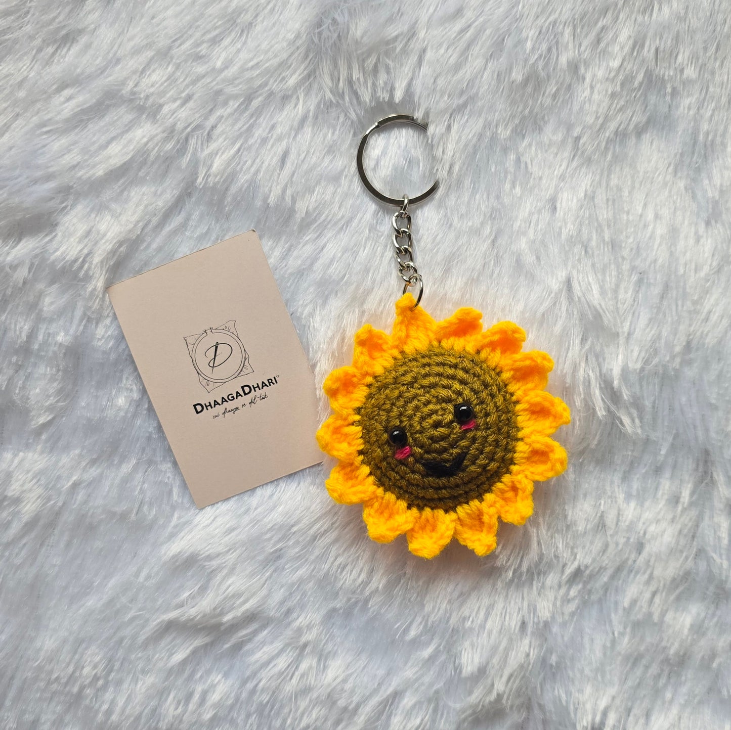 Sunflower Crochet Keychain