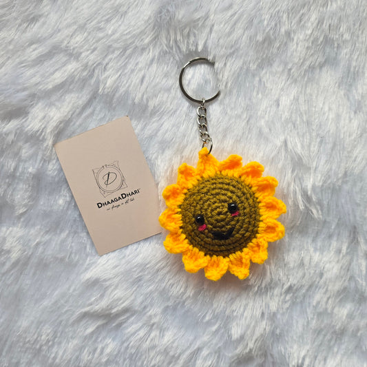 Sunflower Crochet Keychain