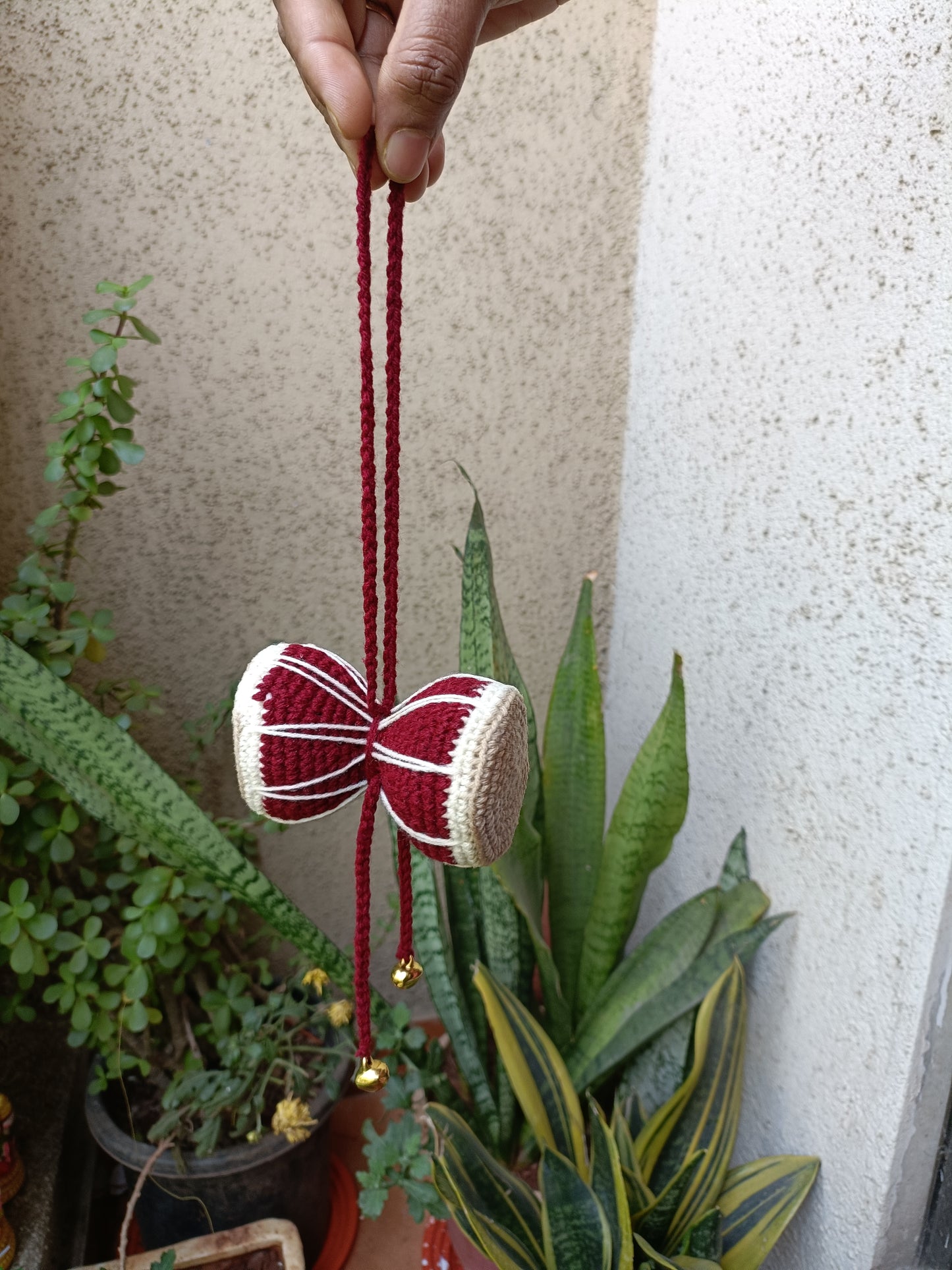 Crochet Damru Car Hanging