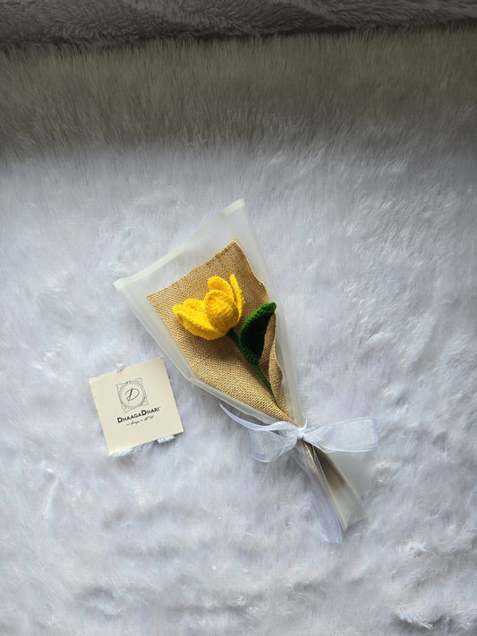 Everlasting Hand-Crocheted Single Tulip Bouquet