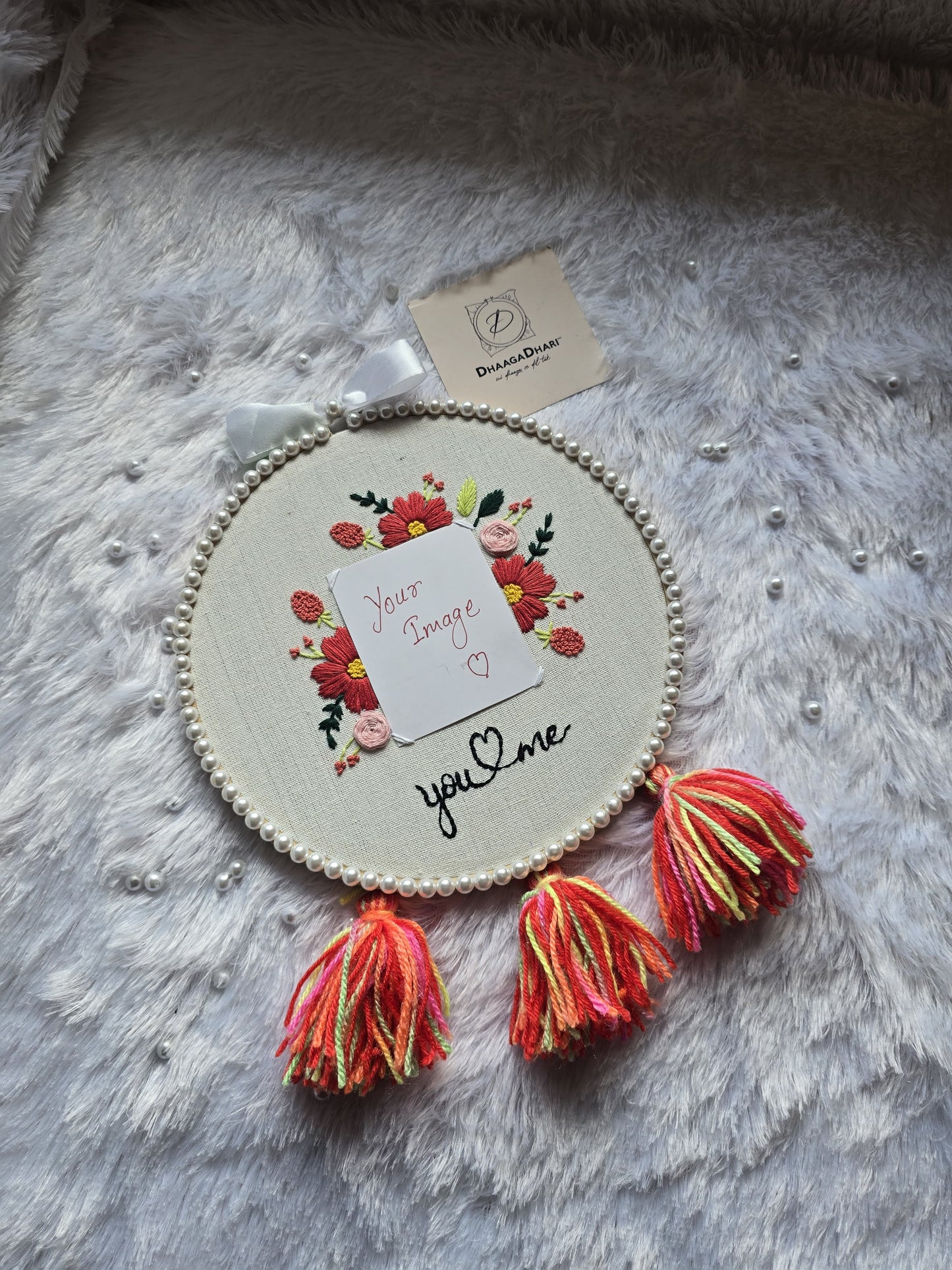 Personalized 8-inch Floral Embroidery Photo Frame