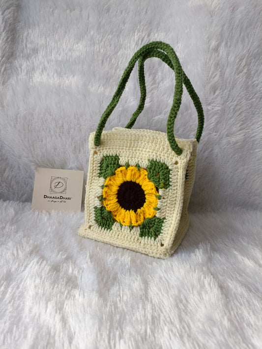 Sun-Kissed Crochet Granny Square Bag