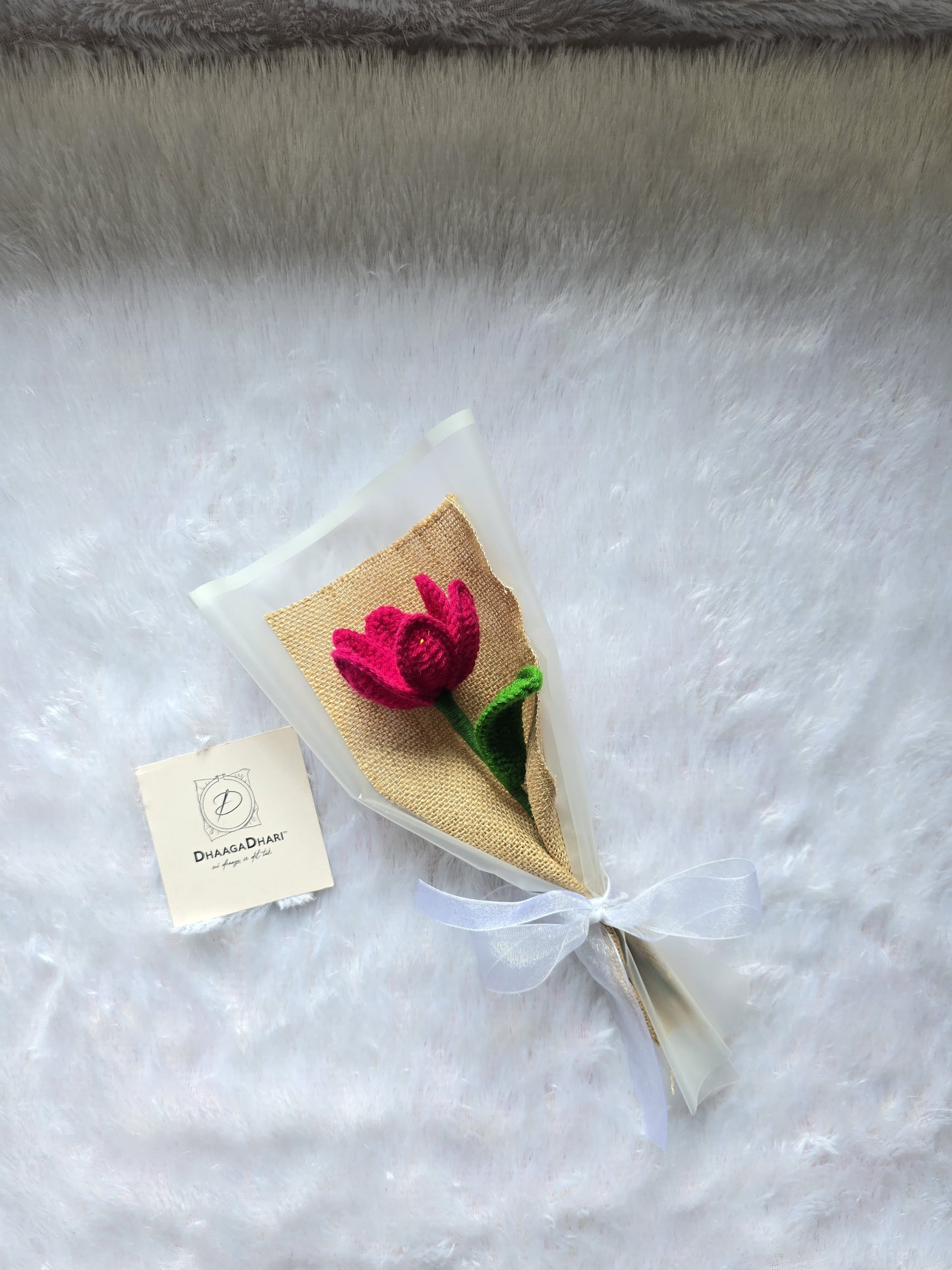 Everlasting Hand-Crocheted Single Tulip Bouquet