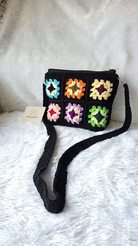 Handmade crochet sling bag