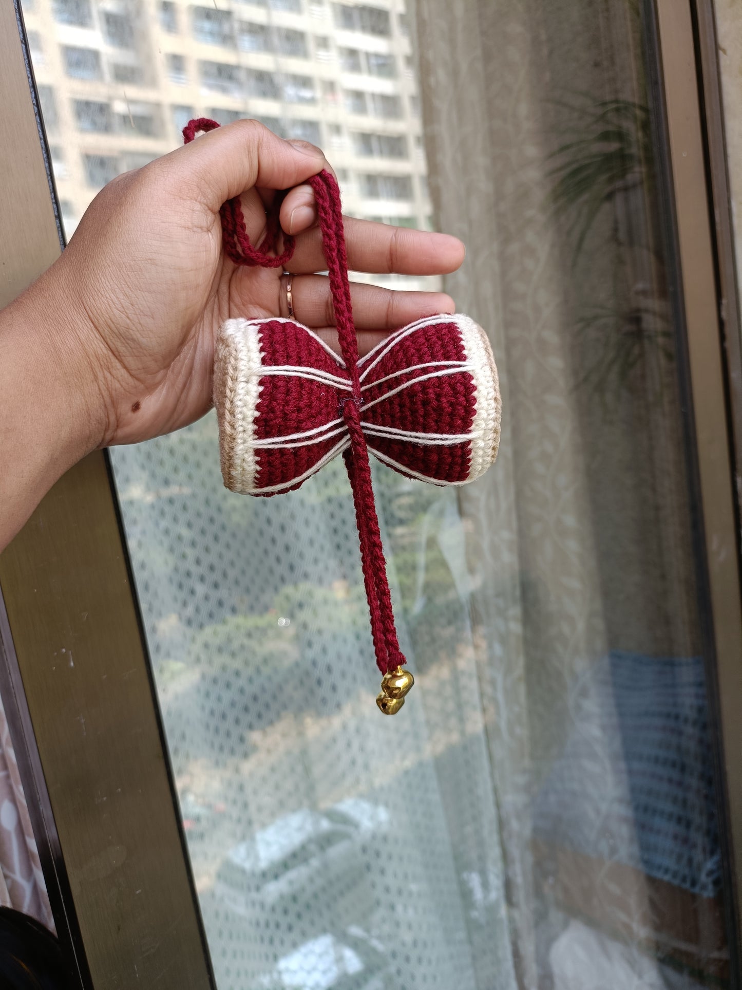 Crochet Damru Car Hanging