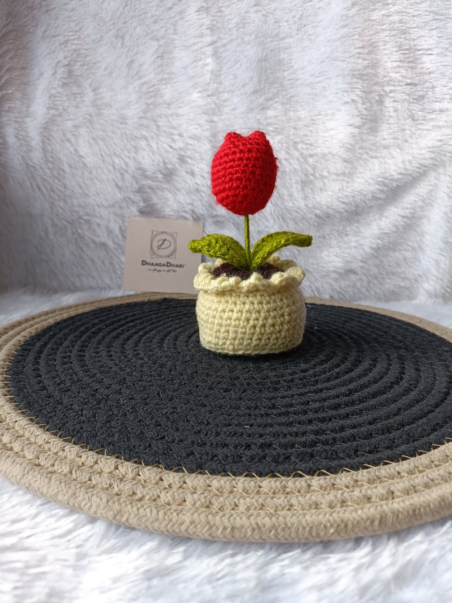 Hand-Crocheted "Forever Bloom" Tulip Pot (5 Inches)