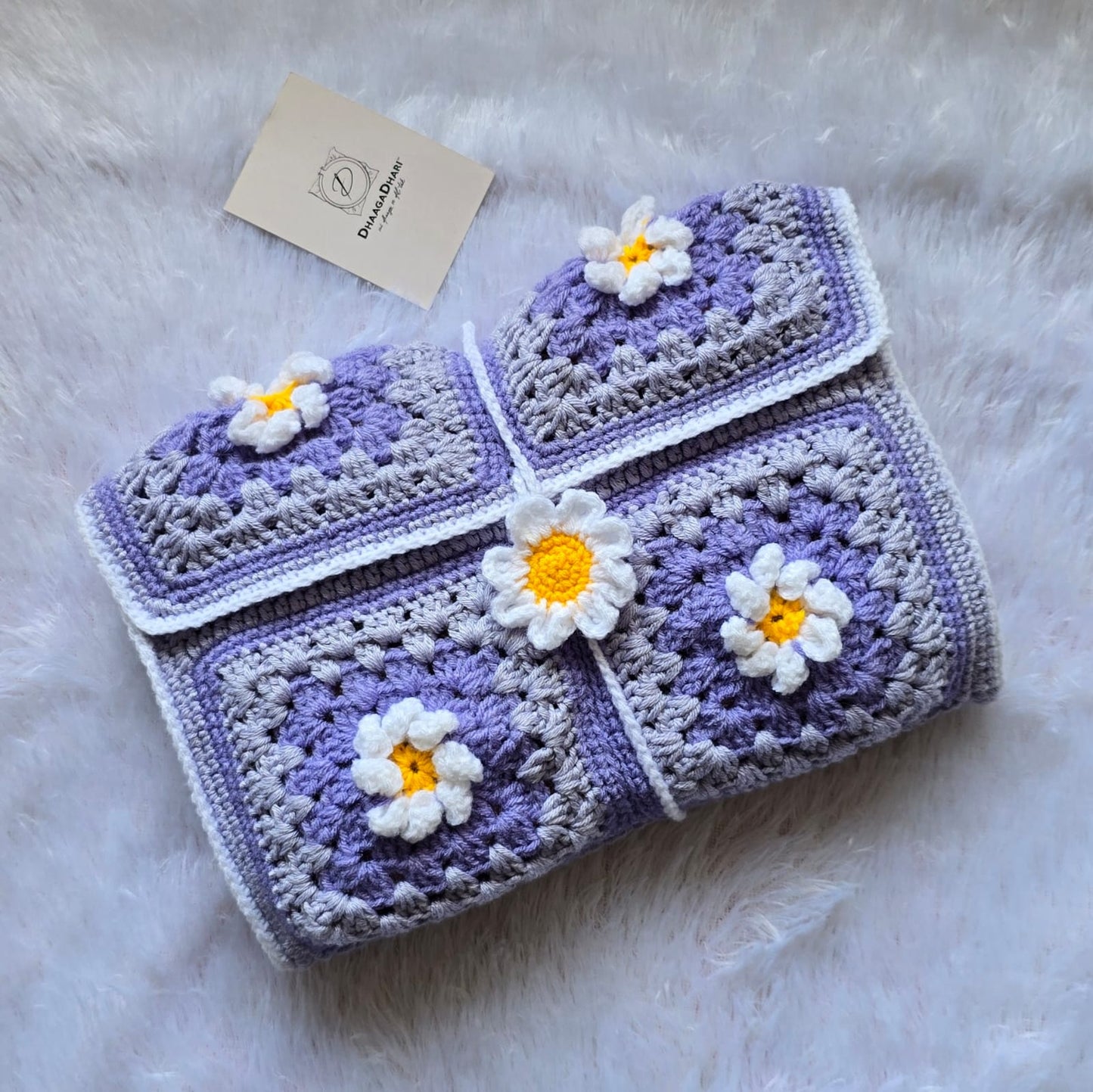 Daisy Crochet Book Sleeve
