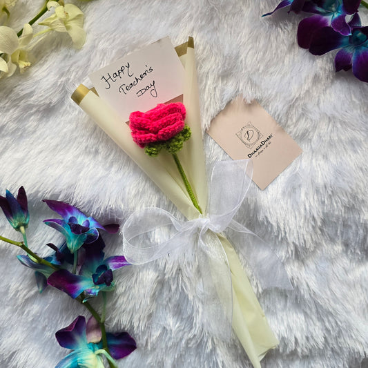 Handmade Single Flower Bouquet – Teachers’ Day Special
