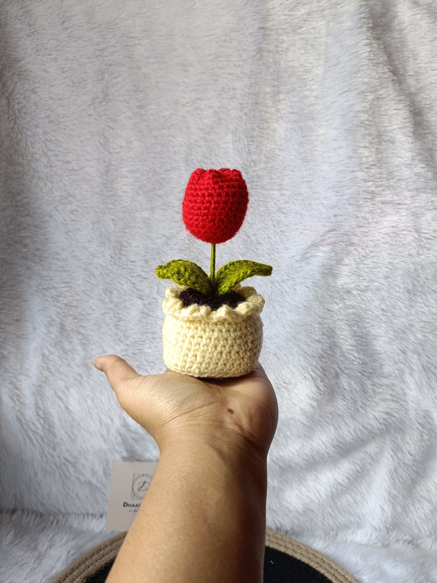 Hand-Crocheted "Forever Bloom" Tulip Pot (5 Inches)
